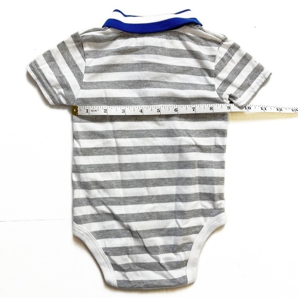 TOMMY HILFIGER Baby Striped Cotton Blend Button Onesie - 6/9M - Picture 5 of 8